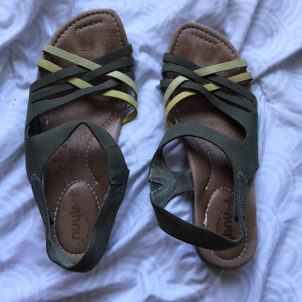 Green comfy sandals